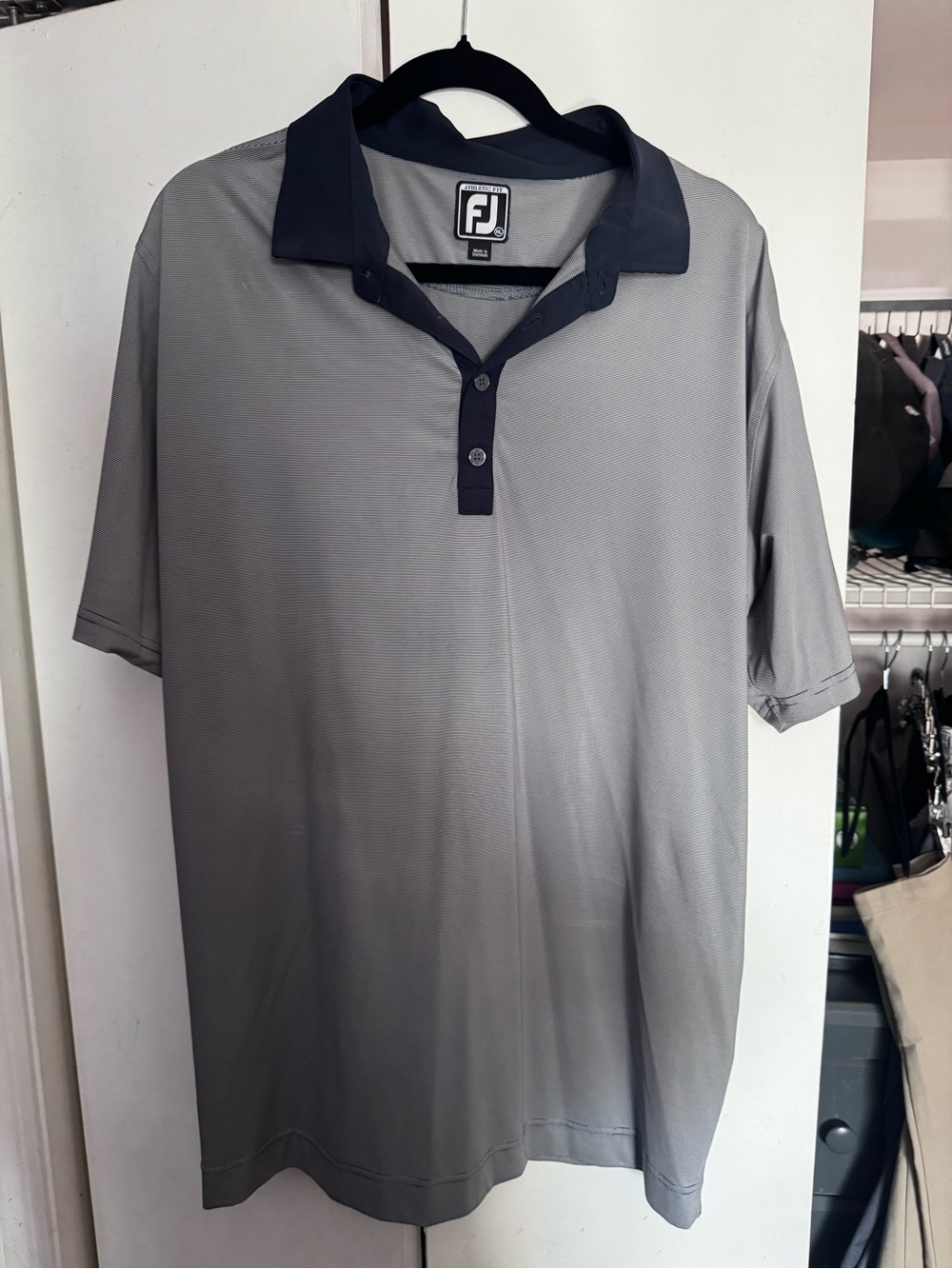 FootJoy Gray Polo with Navy Trim